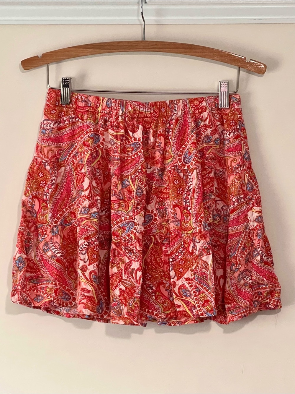 No Boundaries Red Paisley Mini Skirt